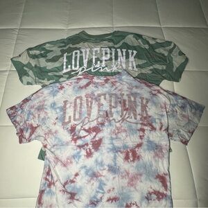 PINK Victoria's Secret Tie-Dye and Camo Oversized T-Shirt Bundle